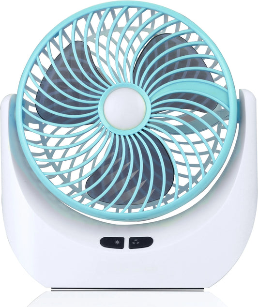 Portable Rechargeable Table Fan with LED Light