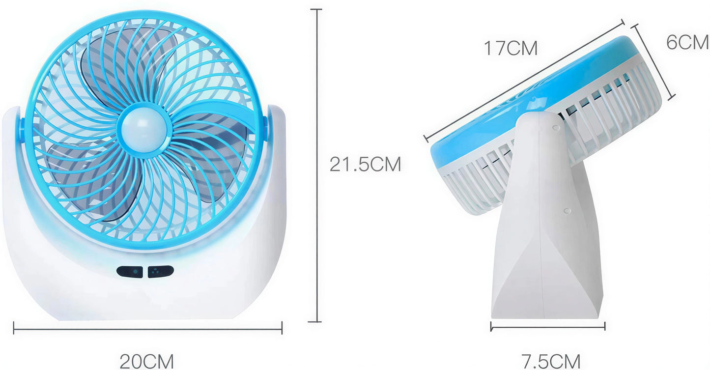 Portable Rechargeable Table Fan with LED Light